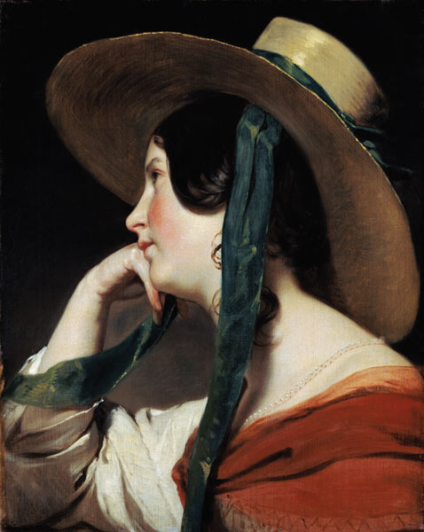 Girl with Straw Hat van Amerling