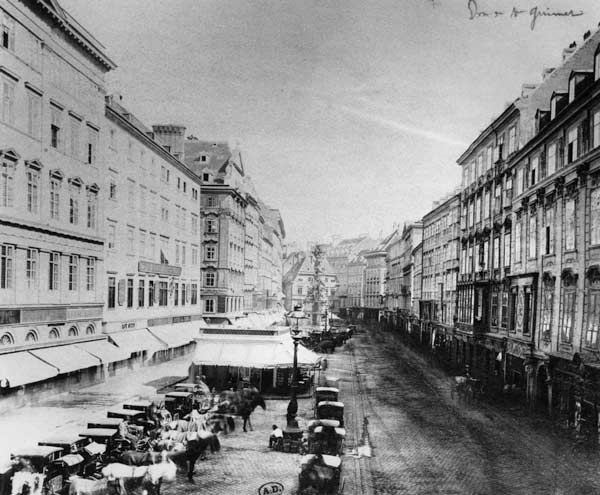 View of the Graben, Vienna, c.1860-80 (b/w photo)  van Austrian Photographer