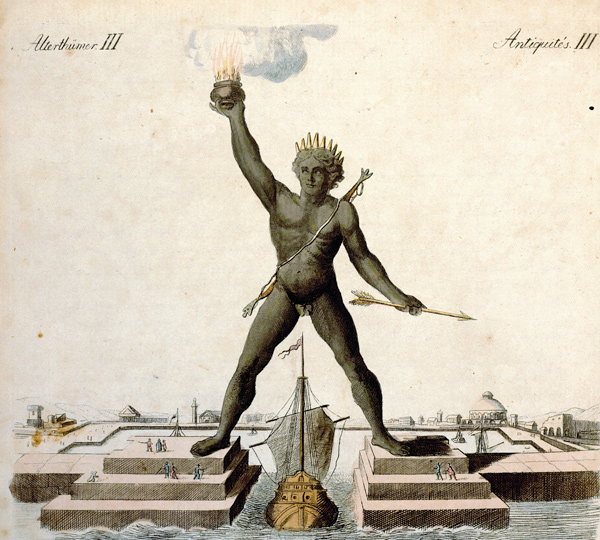 Colossus of Rhodes , from: Bertuch 1792 van Bertuch