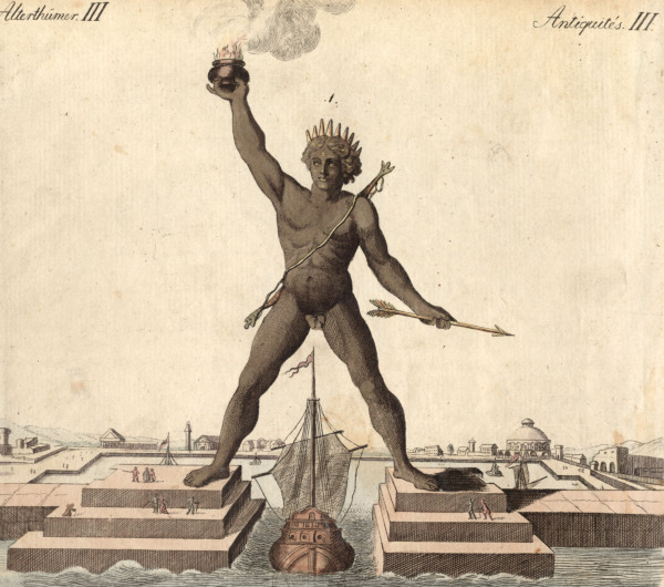 Colossus of Rhodes , from:Bertuch 1792 van Bertuch