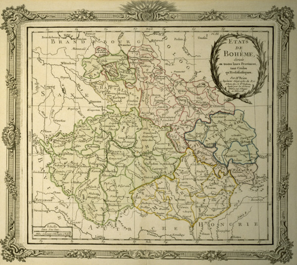 Map of Bohemia , Brion engraving van Brion