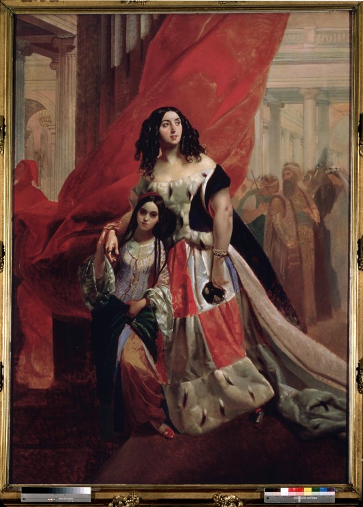 Portrait of Countess Julia Samoilova with her stepdaughter Amazillia Pacini van Brüllow