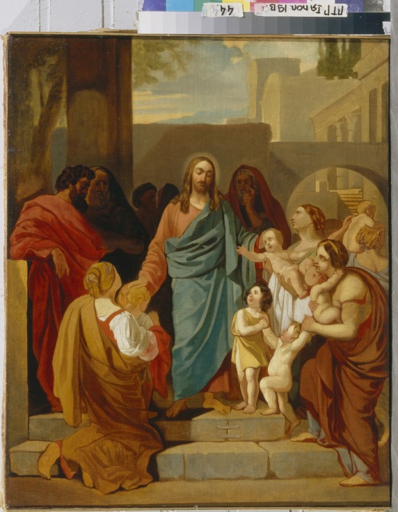 Christ Blessing the Children van Brüllow