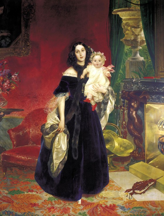 Maria Arkadyevna (Stolypina) Beck (1819-1889) with her Daughter van Brüllow