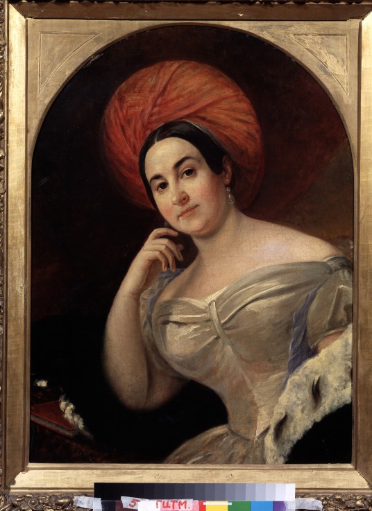 Portrait of the actress Ekaterina Semyonova (1786-1849) van Brüllow