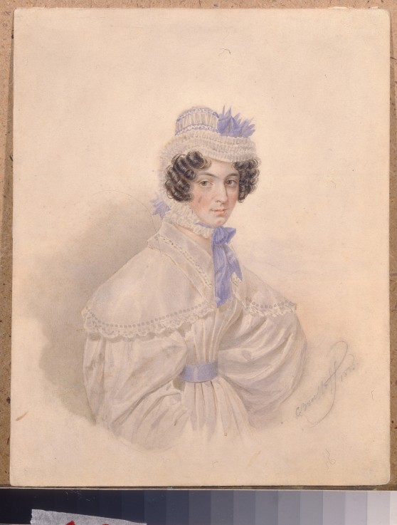 Portrait of Anna Borisovna Bakunina (1802-1835) van Brüllow