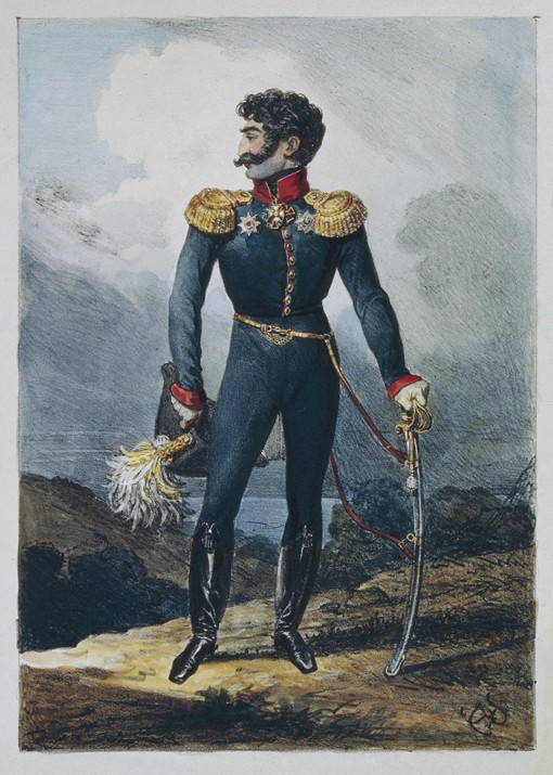 Portrait of Prince Valerian Grigoryevich Madatov (1782-1829) van Brüllow