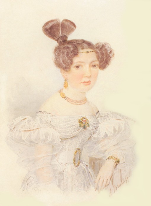 Portrait of Yekaterina Ivanovna Zagryazhskaya (1779-1842) van Brüllow