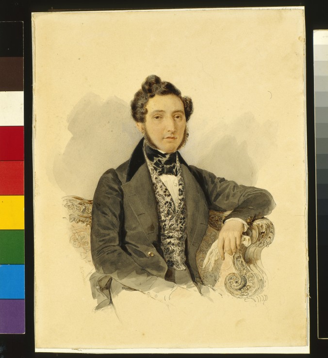Portrait of Nikolay Mikhaylovich Donaurov (1806-1849) van Brüllow
