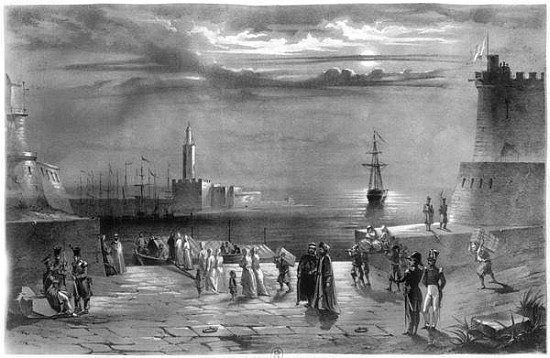 The Dey Hussein Ibn El Hussein (1765-1838) leaving Algiers after the city has been captured on the 4 van Coppin