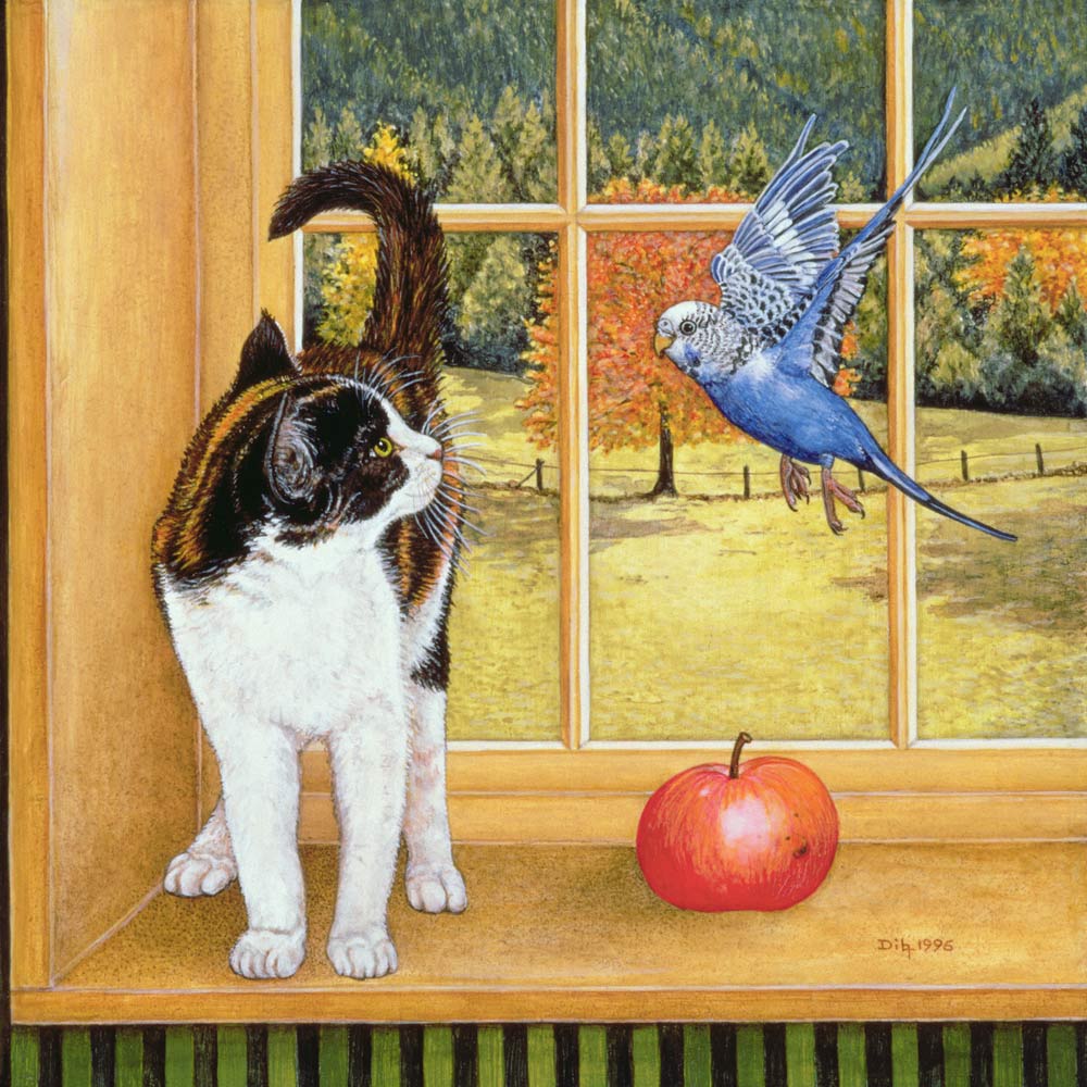 Bird-Watching, 1996 (acrylic on panel)  van Ditz 