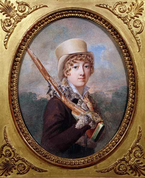 Natalie de Laborde de Mereville, Comtesse Charles de Noailles, in the Park at Mereville, c.1805 van Dutailly