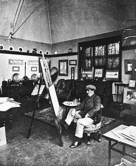 Cecil Aldin in his studio van English Photographer