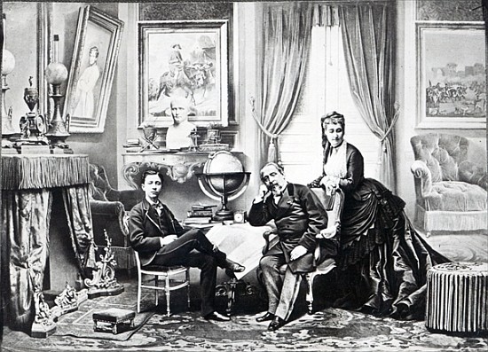 Emperor Napoleon III with Empress Eugenie and the prince Imperial at Camden Place, Chislehurst in 18 van English Photographer