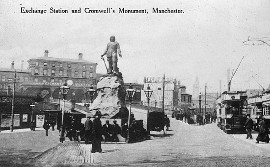 Exchange Station and Cromwell''s Monument, Manchester, c.1910 van English Photographer