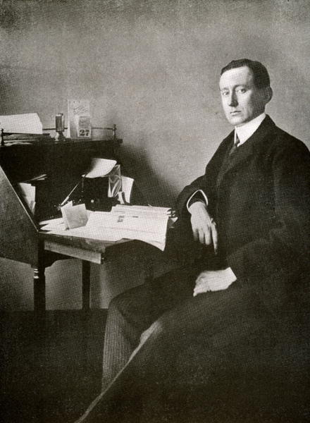 Guglielmo Marconi, from ''The Year 1912'', published London, 1913 (b/w photo)  van English Photographer