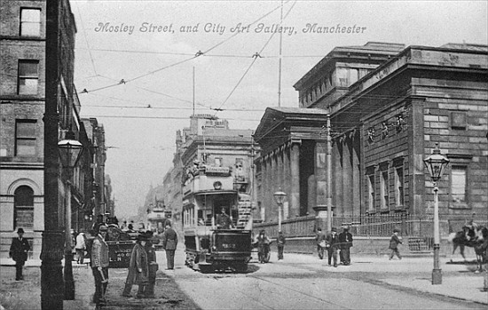 Mosley Street, and City Art Gallery, Manchester, c.1910 van English Photographer