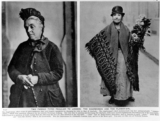 The Charwoman and The Flower-Girl, illustrations from ''Wonderful London'' Almey St.John Adcock van English Photographer