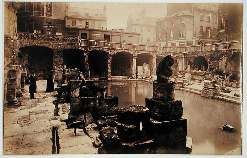 The Great Roman Bath, Bath (b/w photo)  van English Photographer