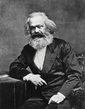 Portret van Karl Marx (1818-1893) (b/w photo) 