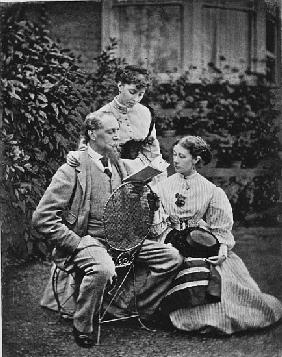 Charles Dickens with two of his daughters, c.1865