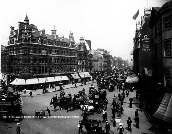 Tottenham Court Road from Oxford Street, London, c.1891 van English Photographer