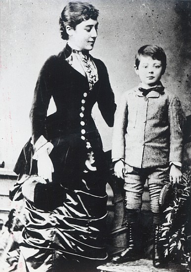 Winston Churchill with his mother, Lady Randolph Churchill van English Photographer