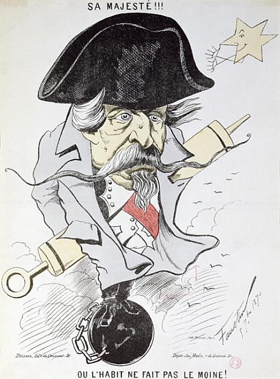Sa Majeste!!! Ou l''habit ne fait pas le moine!'', caricature of Louis-Napoleon Bonaparte (1808-73)  van Faustin (Faustin Betbeder)