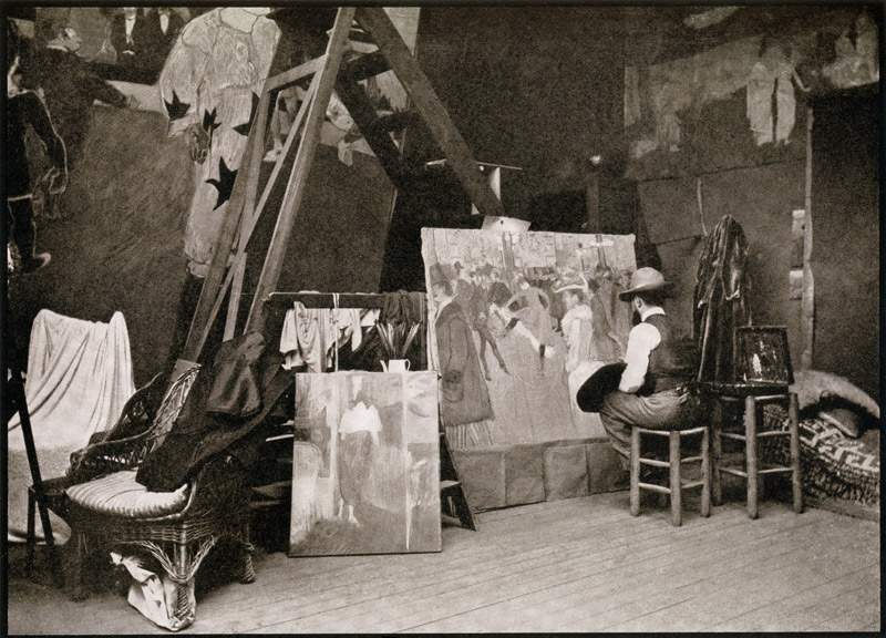 Toulouse-Lautrec in his studio in Rue Caulaincourt, from ''Toulouse-Lautrec'' by Gerstle Mack, publi van French Photographer