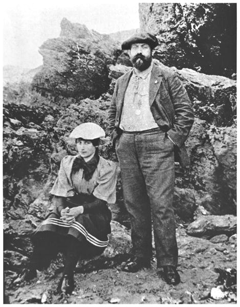 Colette (1873-1954) and Willy (1859-1931) at Belle-Ile, summer 1894 (b/w photo)  van French Photographer