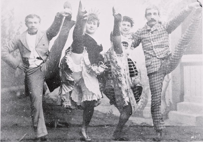 Dancing the Can-Can, late 19th century (b/w photo)  van French Photographer
