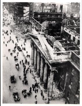 The Dublin General Post Office after the Easter Uprising of 1916 (b/w photo) 