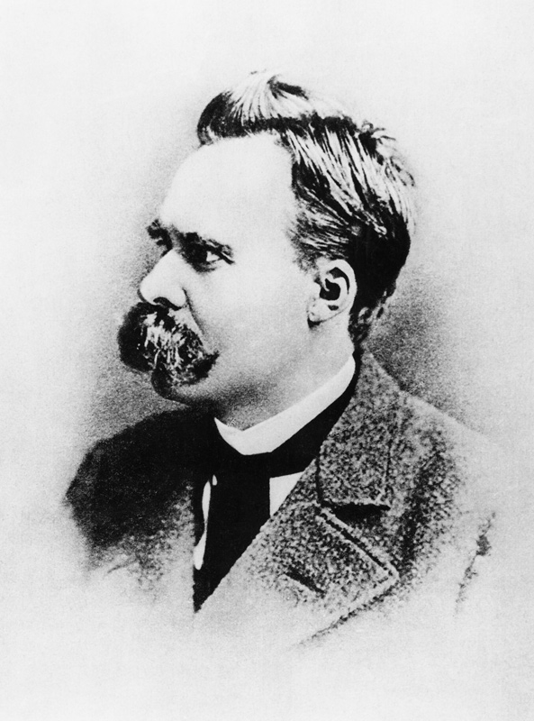 Friedrich Wilhelm Nietzsche in 1883, illustration from ''Nietzsche'' by Daniel Halevy (b/w photo)  van German Photographer
