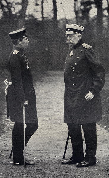 Otto Von Bismarck (1815-1898) German Chancellor and Kaiser Wilhelm II (1859-1941) Emperor of Germany van German Photographer