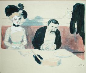 Couple in a Restaurant (w/c on paper) 
