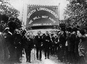 Sir Edward Carson at a South Londonderry Unionist march