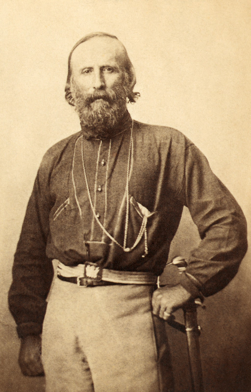 Giuseppe Garibaldi, from a 19th century photograph (litho)  van Italian School