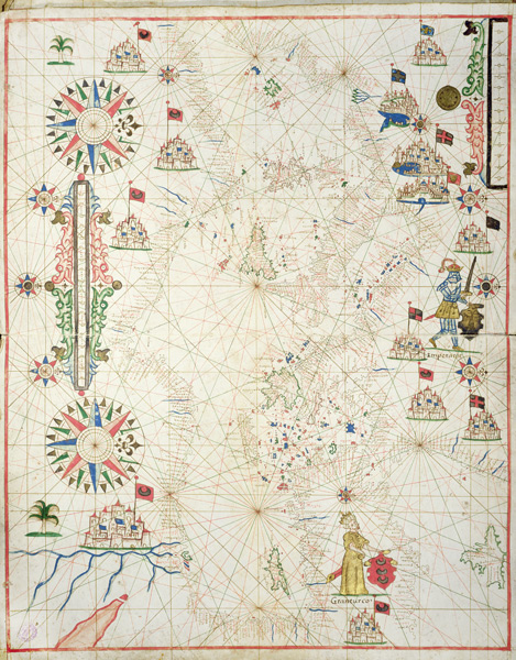 The Mediterranean Basin, from a nautical atlas, 1646(see also 330937-330938) van Italian School