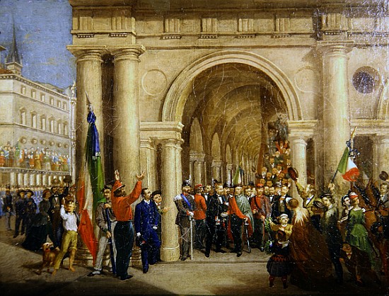 Giuseppe Garibaldi in Vicenza, 7th March 1867 van Italian School