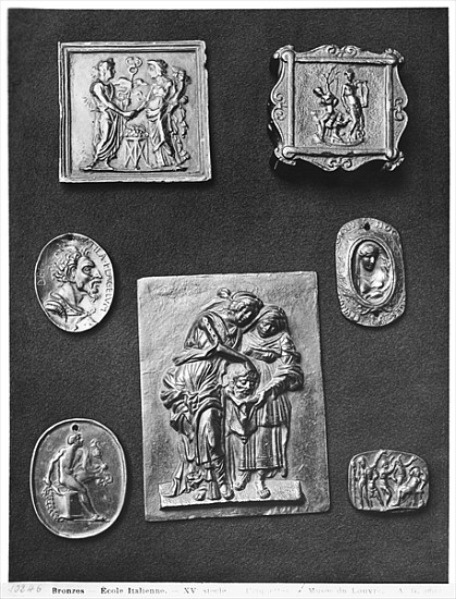 Plaques depicting Hermes and Abundance, Apollo, Judith and her Servant, Attila the Hun (395-453) (br van Italian School