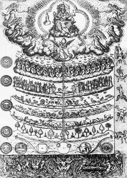 The Great Chain of Being from ''Retorica Christiana'' Didacus Valades, printed in 1579 van Italian School