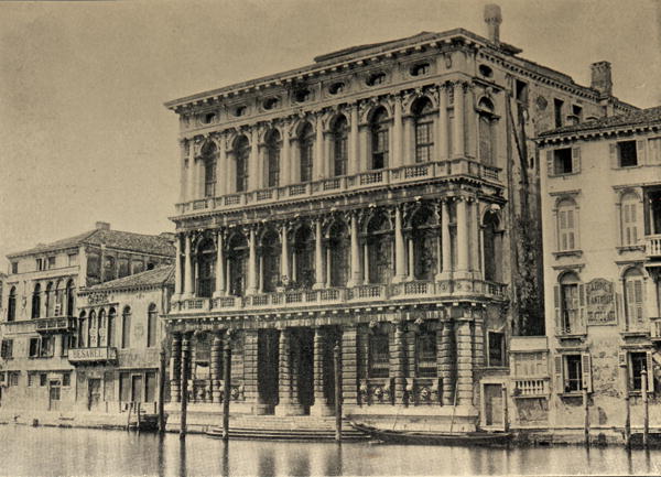 Robert Browning''s (1812-89) residence in Venice (litho)  van Italian School
