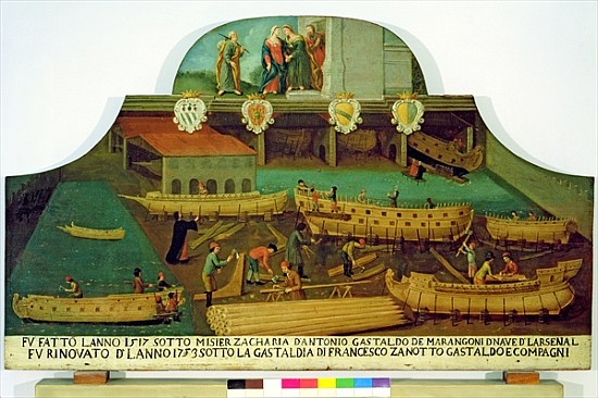 Sign for the Marangoni Family of shipbuilders, Venetian van Italian School