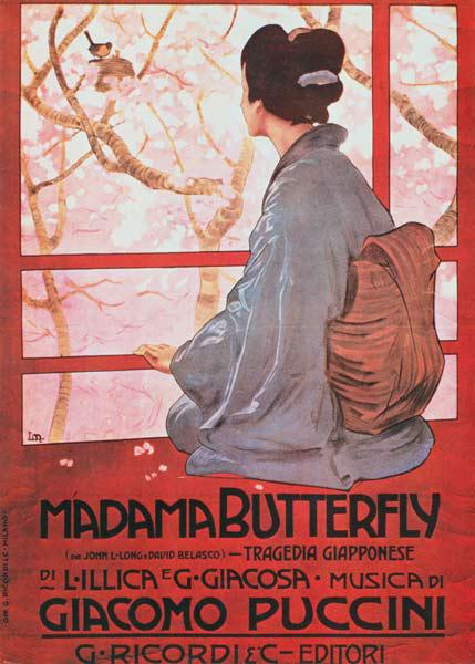 Poster voor ''Madame Butterfly'' door Giacomo Puccini 