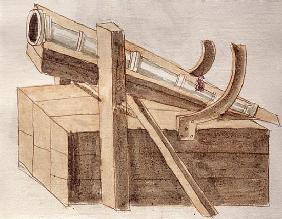 Project for a cannon, illustration from ''De re Militari'' by Roberto Valturio (1405-75) 1470