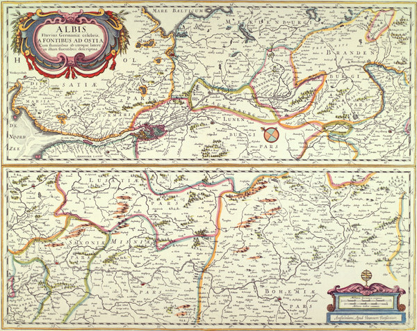 River Elber , map van Janssonius