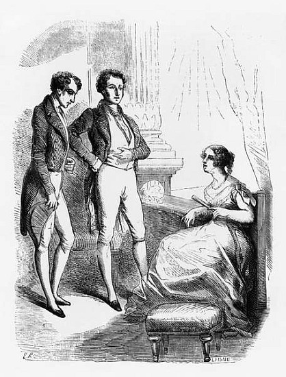 Rastignac introduced to Madame de Nucingen, illustration from ''Le Pere Goriot'' Honore de Balzac (1 van Laisne