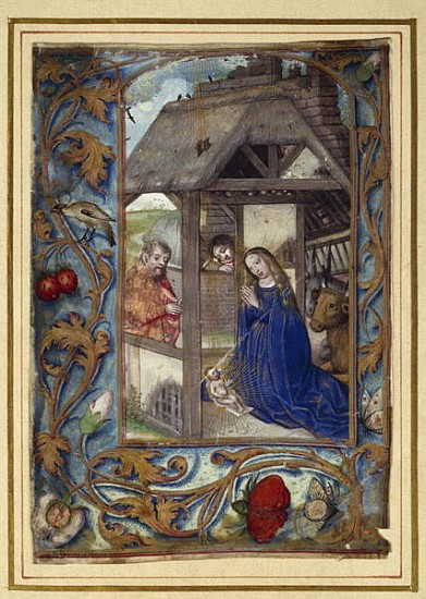 Nativity, from a book of Hours van Master of the Prayerbook