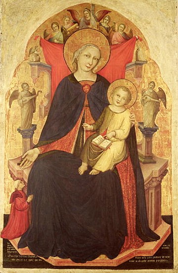 Madonna and Child Enthroned with the Donor Vulciano Belgarzone di Zara, c.1394 van Nicolo di Pietro