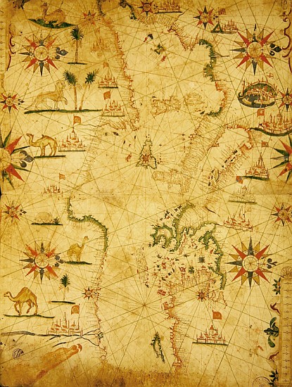 The Mediterranean Basin, from a nautical atlas, 1651(see also 330923-330924) van Pietro Giovanni Prunes
